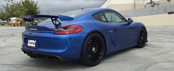 Porsche Cayman GT4 with Akrapovic Exhaust and HRE Wheels