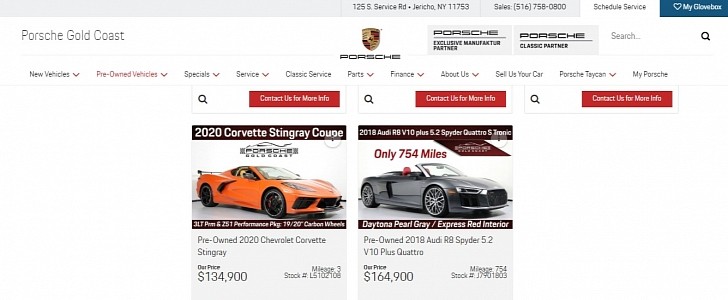 Porsche dealership flipping a C8 Corvette for $134,900