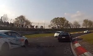 Porsche Driver Misses Every Apex at the Nurburgring, Eaten Alive by Hot Hatches