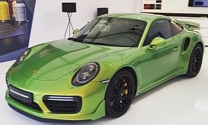 Porsche Exclusive 911 Turbo S Has $98,000 Python Green Chromaflair Paint