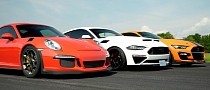 Porsche GT3 RS Snaps the Whip on Two Rowdy Mustangs, and It's Not a Good Quarter-Mile Idea