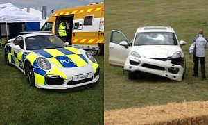Porsche Live at Goodwood 2014: Cayenne Crash and 911 Turbo S Police Car <span>· Updated</span>