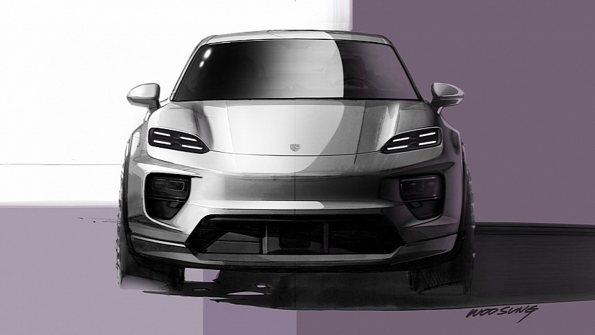 Porsche Macan EV design sketch