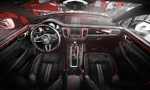 Porsche Macan Gets a Berserk Red and Black Interior Makeover from Carlex Design