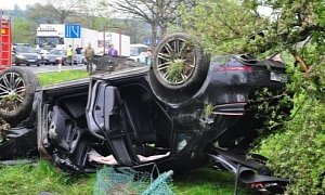 Porsche Macan Hits Audi, Flips Over in First Crash
