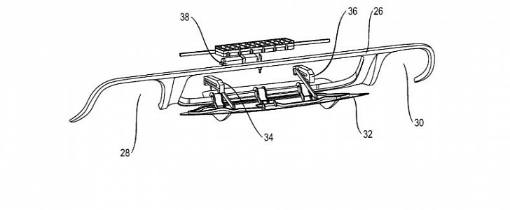 Porsche active rear diffuser patent