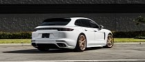Porsche Panamera Sport Turismo on Gold Vossen Wheels Is About the Backside