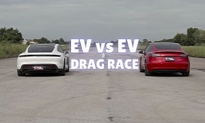 Porsche Taycan 4S Drag Races Tesla Model 3 Performance, It's Unbelievably Close