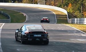 Porsche Taycan Chases 992 911 Turbo on Nurburgring, Production Close