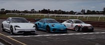 Porsche Taycan Turbo Beats 911 GT3 RS and 911 GT3 Cup on the Track, in Drag Race