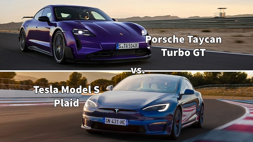 Porsche Taycan Turbo GT vs Tesla Model S Plaid