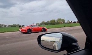 Porsche Taycan Turbo S vs. 911 GT3 Weissach Pack Drag Race Is a Swift Execution