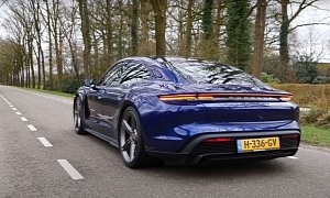 Porsche Taycan Turbo S Zaps the Tarmac in Blistering Acceleration&Top Speed Runs