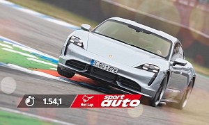 Porsche Taycan Turbo Silently Fights the Hockenheim, Laps It Faster Than GT500