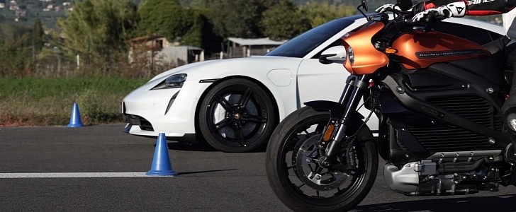 photo of Porsche Vs. Harley-Davidson Drag Race? You Can Thank Electrification for It image