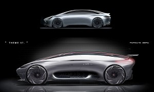 Porsche Zero Rendering Is a Cool Tesla Model X Alternative
