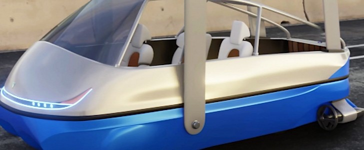 The Trident LS-1 from Poseidon AmphibWorks is an electric three-wheeler that doubles as a hydrofoil boat 