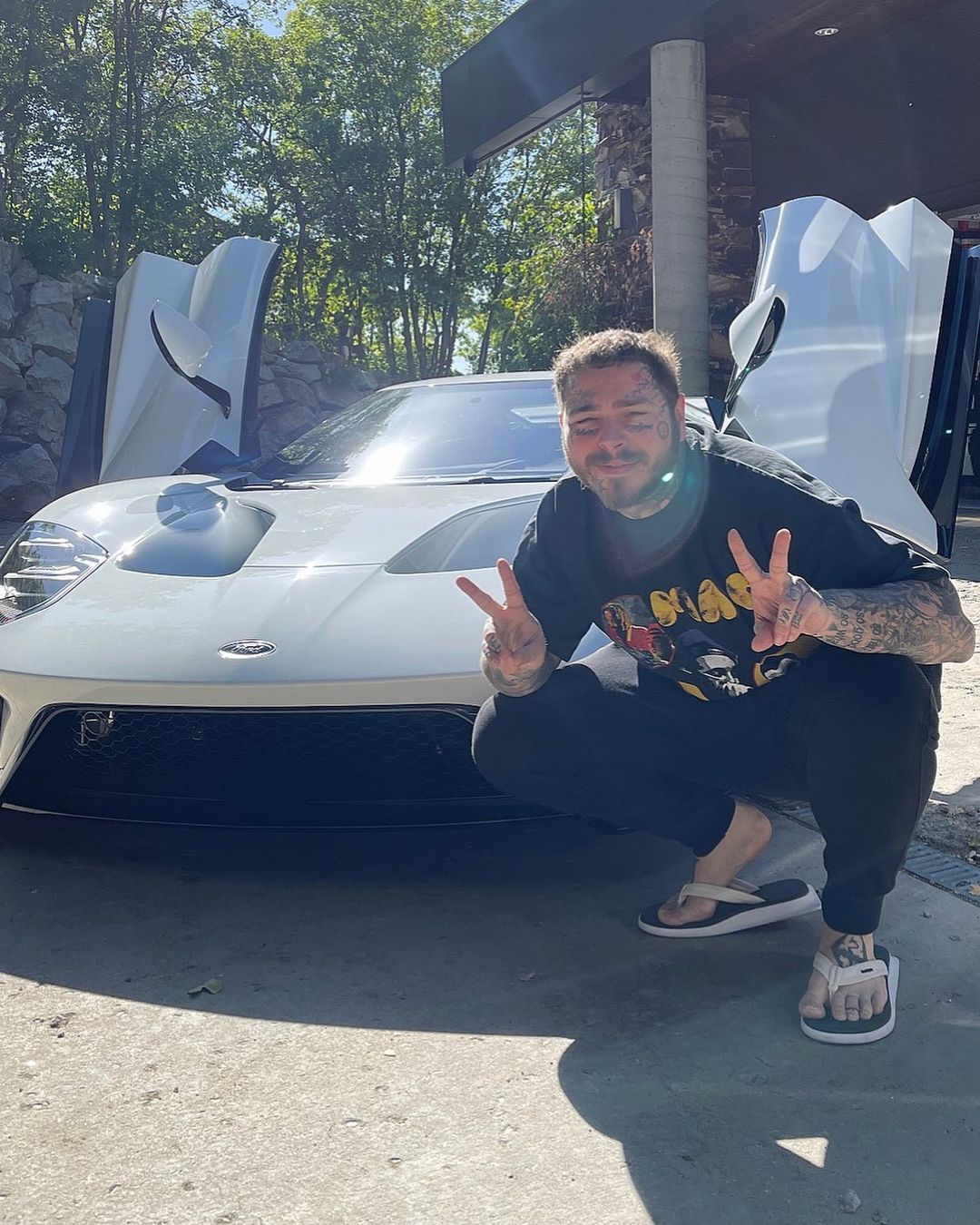 Post Malone Adds The 2021 Ford Gt To His Crazy All White Car Collection ...