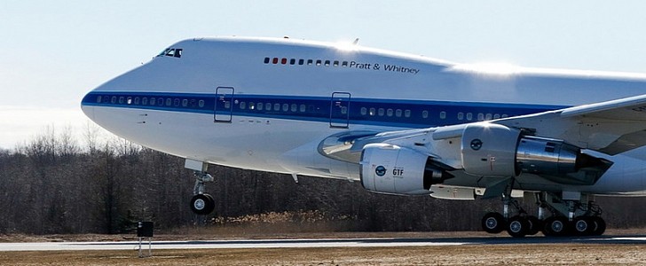 Pratt & Whitney conducts GTF Advantage engine flight testing on its 747 flying test bed