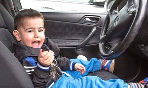 Precocious Two-Year Old Steals And Crashes His Father's Mercedes-Benz