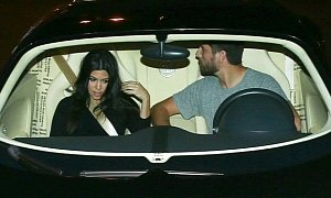 Pregnant Kourtney Kardashian and Scott Disick Seen in a Bugatti Veyron
