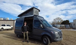 Premium Sprinter Camper Van With a Cozy Pop-Top Roof Can Accommodate up to Five People