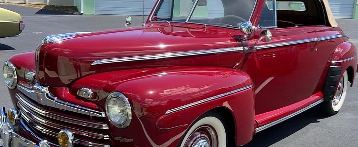1946 Ford Super Deluxe Convertible presented to the Carters on their 75th wedding anniversary