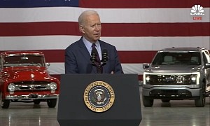 President Joe Biden Drives the 2023 Ford F-150 Lightning, Loves Its Acceleration