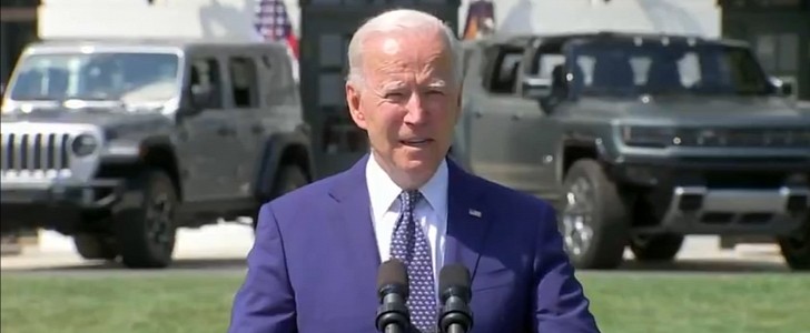 Joe Biden confirming the electric Corvette
