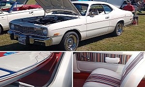 Pristine 1974 Dodge Dart "Hang 10" Flaunts Factory Swimsuit Fabric and Surfboard