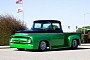 Pro Street 1956 Ford F-100 Shows Big, Smooth Green Behind