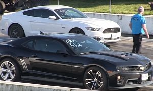 All-American Drag Race: Procharged Ford Mustang GT Fights Chevrolet Camaro ZL1