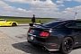 1,000 HP Procharged Mustang Shelby GT350 Drag Races Corvette Z06, Goes All Out
