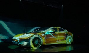 Projection Mapping on a Tesla Model S Blends Two Futuristic Technologies