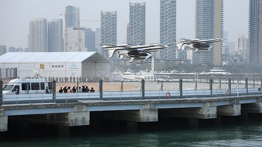 The Prosperity air taxi carried out an autonomous cross-sea flight in China