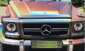 Psychedelic Chameleon Mercedes-AMG G63 Wrap Is Like an Offroading Drug