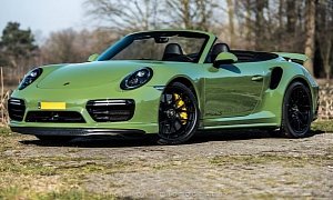 PTS Olive Green Porsche 911 Turbo S Cabriolet Is a Discreet Martini Mention
