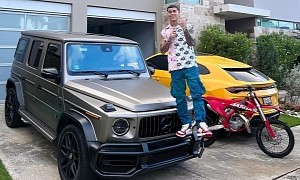 Puerto Rican Singer Lunay Shows Off His Rides Standing on His G 63’s Bull Bar