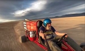 Pulsejet Engine-Powered Kart From Hell Goes Full Throttle Spitting Fire Through the Desert