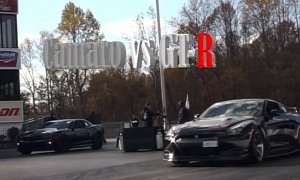 Pumped-Up Chevrolet Camaro SS vs. Nissan GT-R Drag Race Is as Tight as They Get