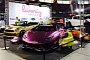 Purple Liberty Walk Huracan Spyder Joined by Gold Widebody MINI Convertible
