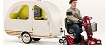 QTvan Is World’s Smallest Trailer Towable by Bicycle, Still Has TV and Minibar