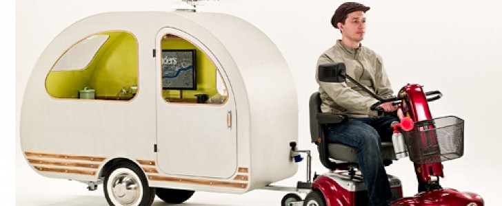 Qtvan Is Worlds Smallest Trailer Towable By Bicycle Still Has Tv And