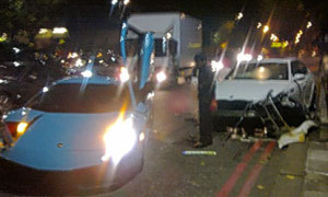 Qatar Royal's Lamborghini Wrecked in London Smash Up