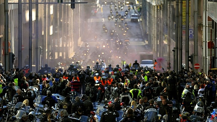 Riders protests in Belgium