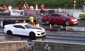 Quintet of CTS-Vs Drag Mustang GT, Chevy Camaro SS, and ZL1 to Show Caddy Mojo