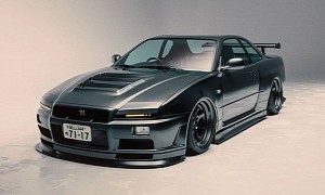 R34 Nissan Skyline GT-R Imagined With Pop-Up Headlights