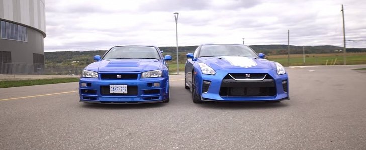 R34 Skyline Gt R V Meets The Nissan Gt R 50th Anniversary Both Are Awesome Autoevolution