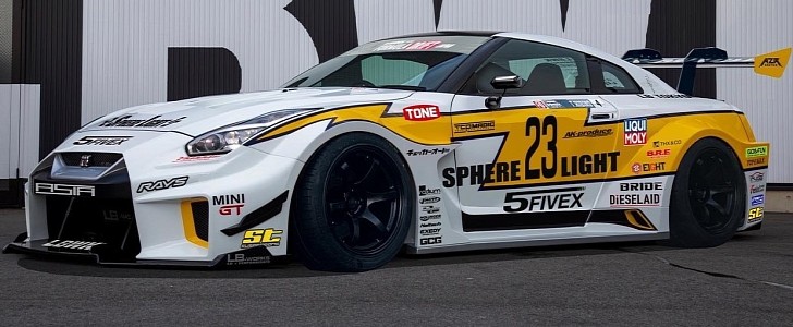 Nissan GT R R35 Super Modified Drift Car Drift Skills Racing