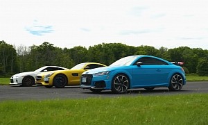 R35 Nissan GT-R Drags Mercedes-AMG GT S and Tuned Audi TTRS, It’s a Big Downpour